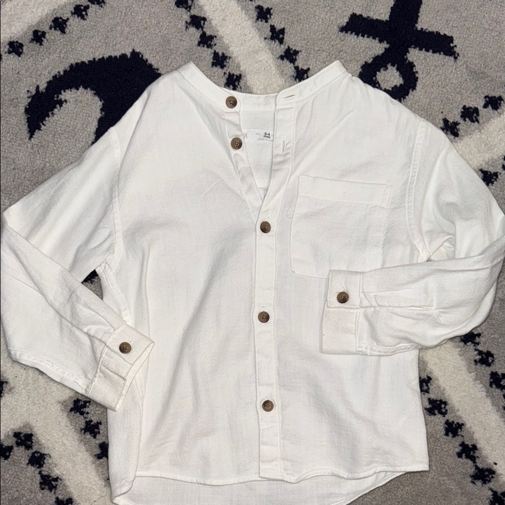 Zara Kids White Button-Up Shirt